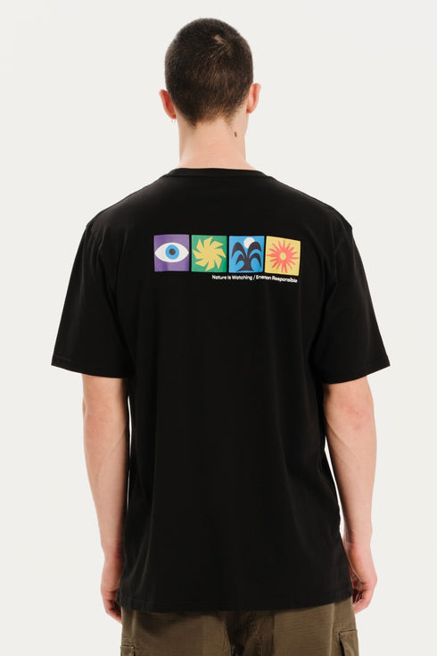 Emerson Ανδρικό Κοντομάνικο T-Shirt με Τύπωμα στην Πλάτη Μαύρο